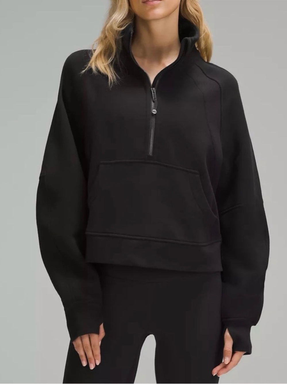 Lululemon Scuba Half Zip Funnel Neck Black Size M/L